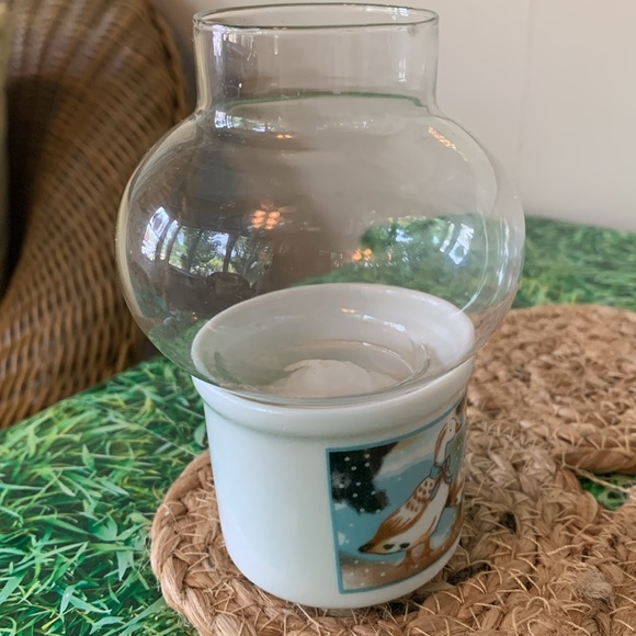 Vintage mini candle lantern with geese, EUC - Picture 5 of 14